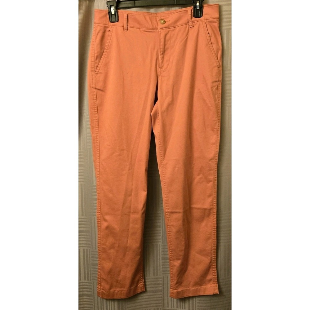 LL Bean Pants Womens Salmon 8P Comfort Stretch MidRise Straight-Leg Casual Chino
